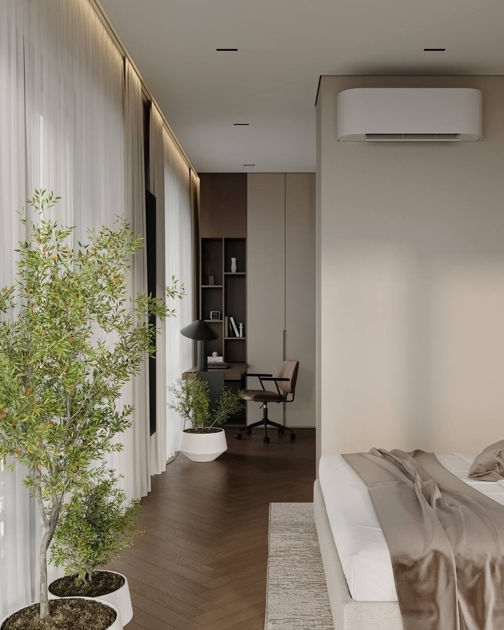 Спальня с зоной кабинета 23,84 м².