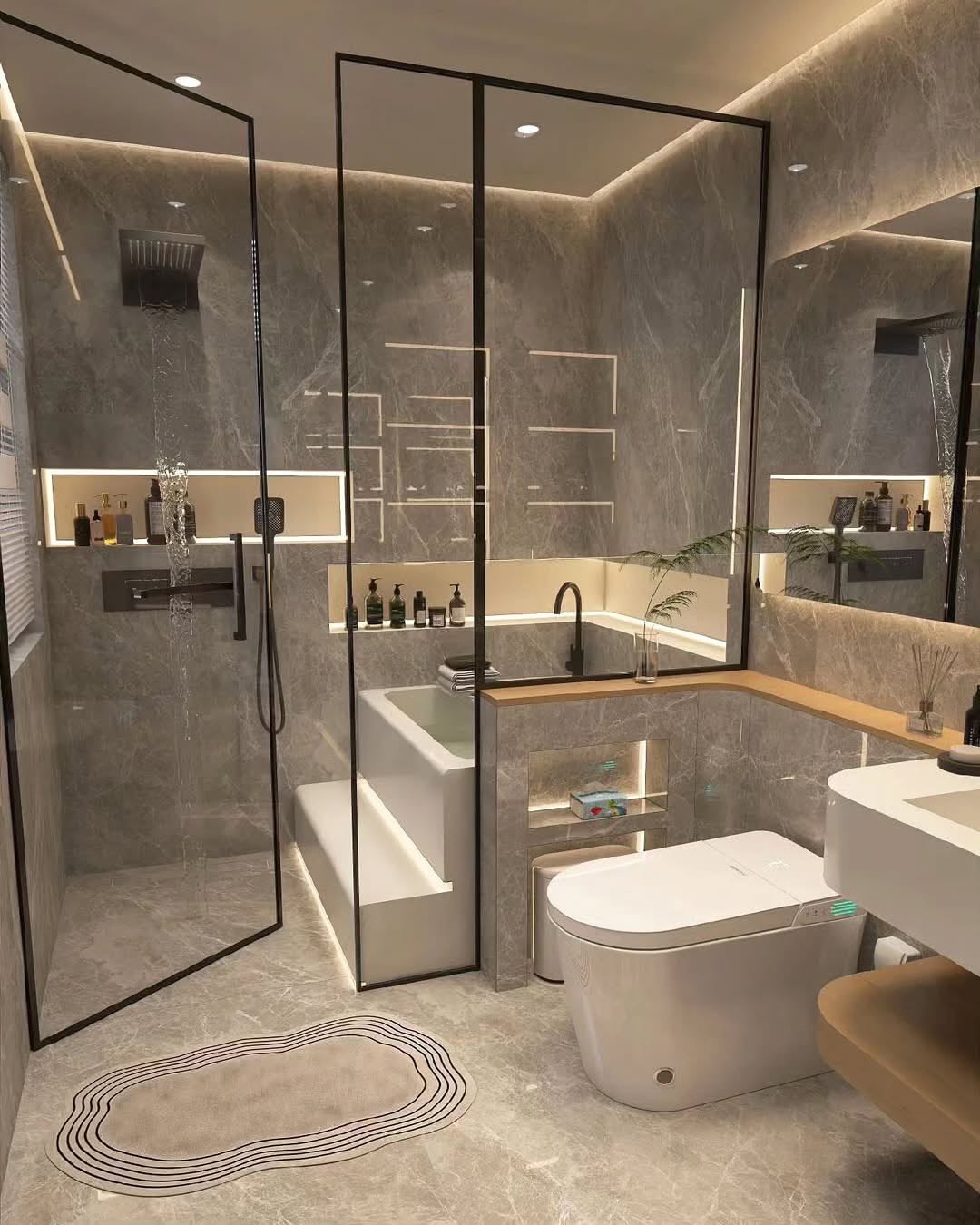 Оцените интерьер ванной комнаты ❤️