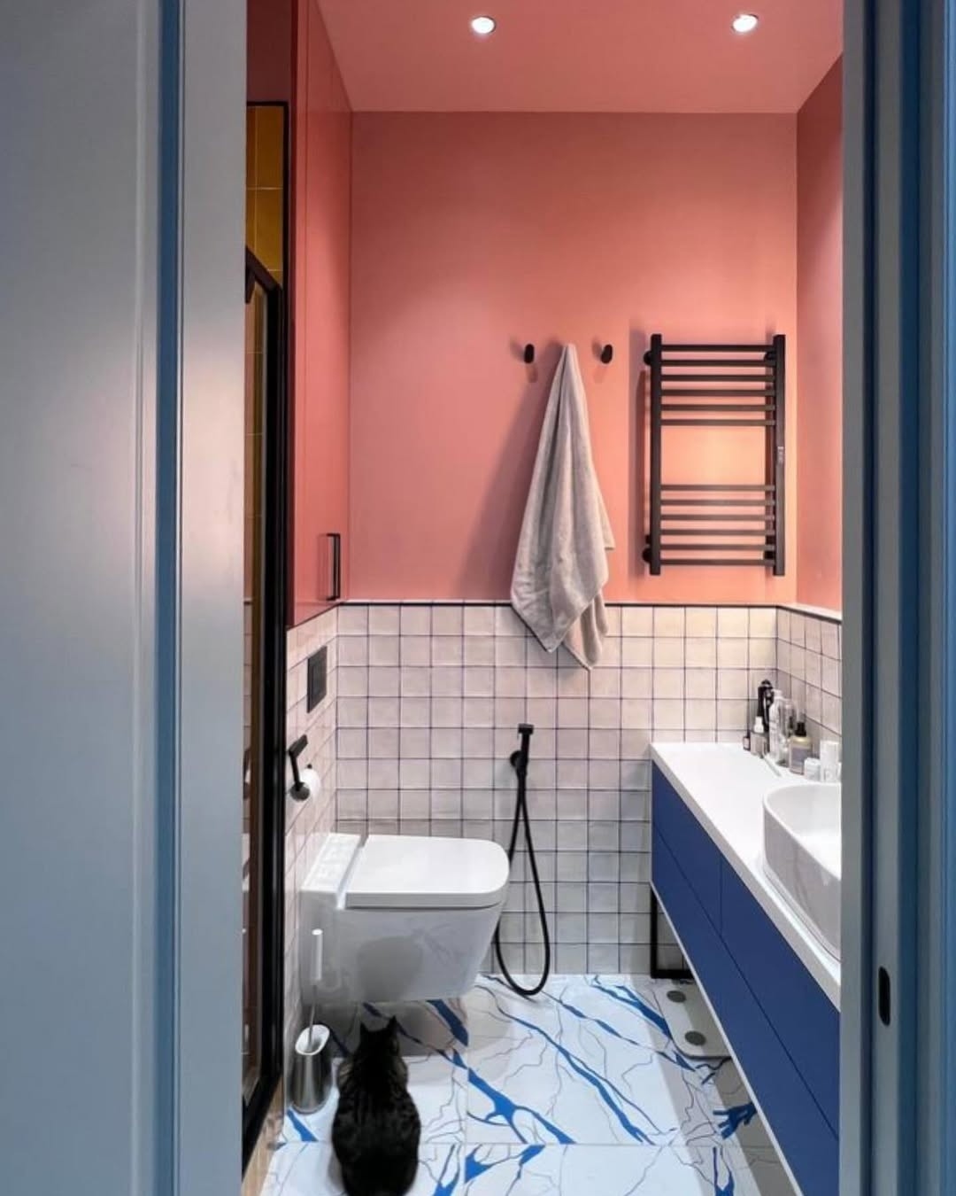Ванная комната с яркими оттенками
