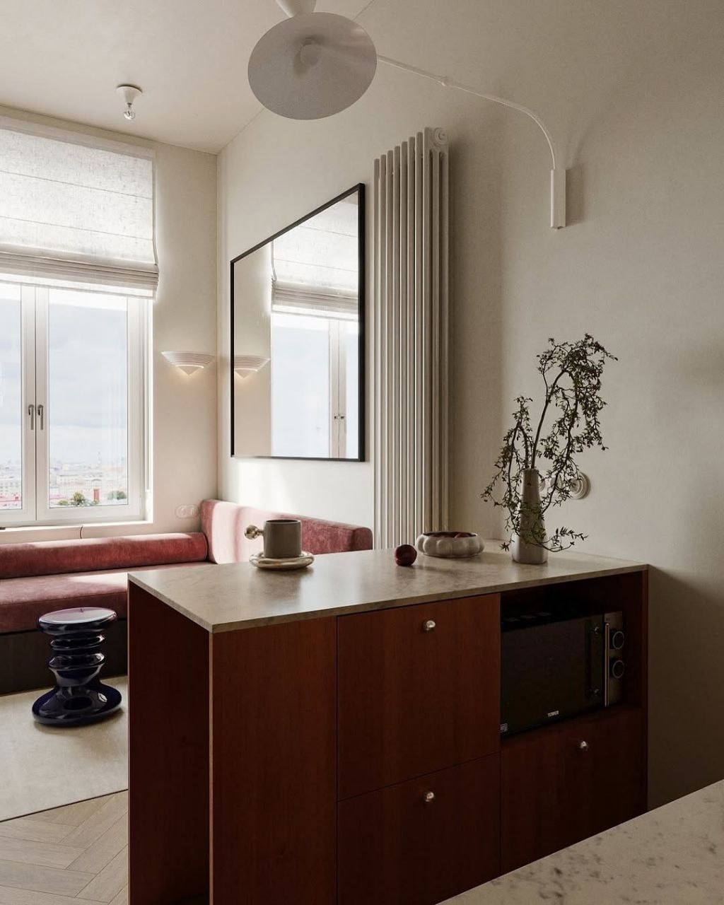 Квартира-студия общей площадью 29 кв. м. 
Дизайнер praskovya_design