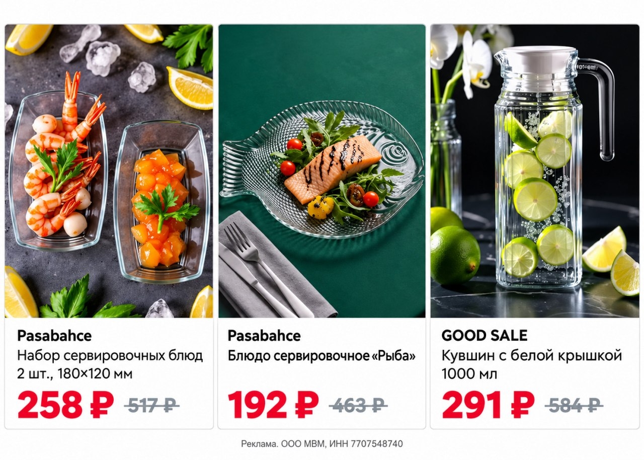 Симпатичные находки для кухни в М.Видео — всё до 300₽ 😍 
 
Стеклянные блюда для…
