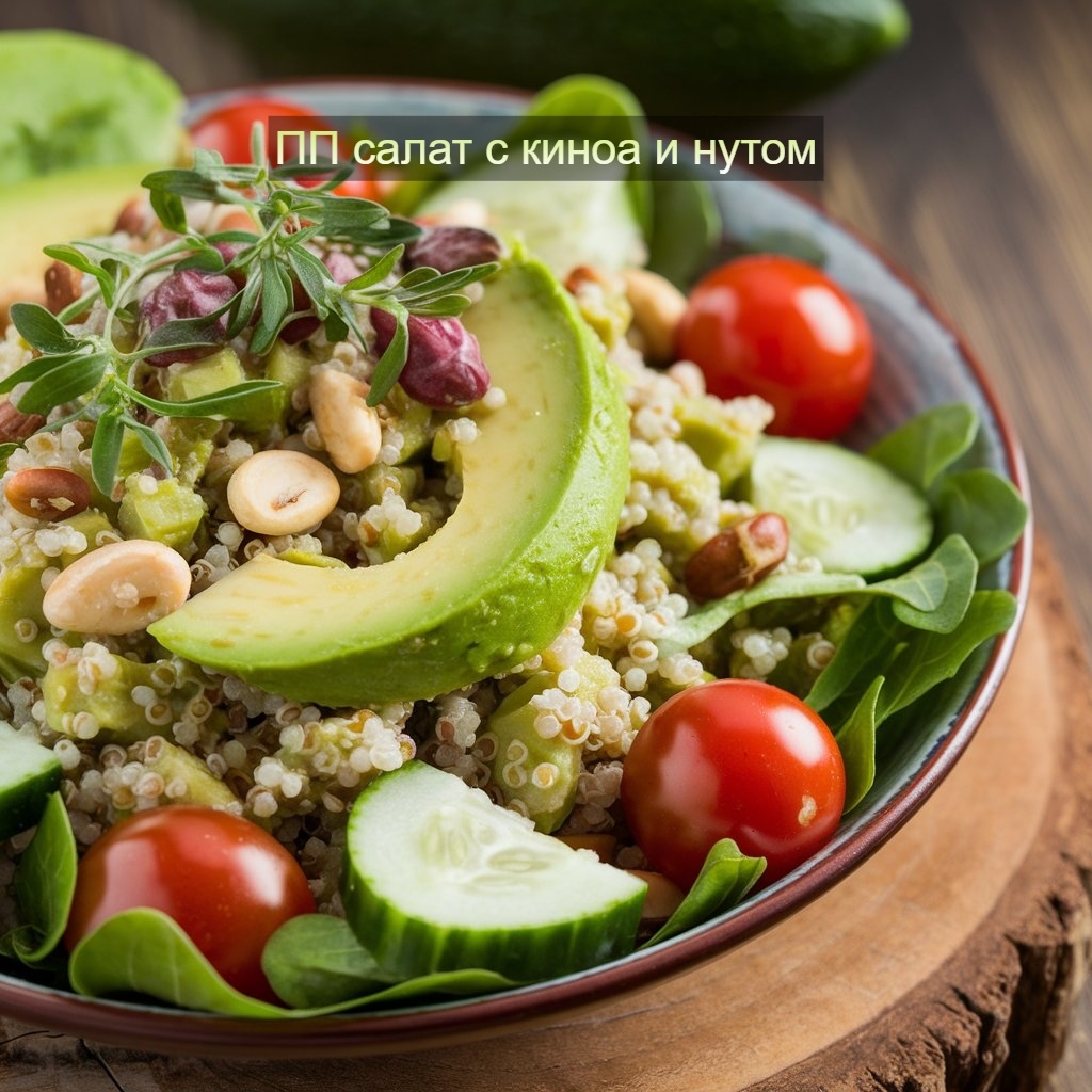 🥗 Салат с киноа и нутом 🥑 
Этот салат — идеальный баланс сложных углеводов, по…