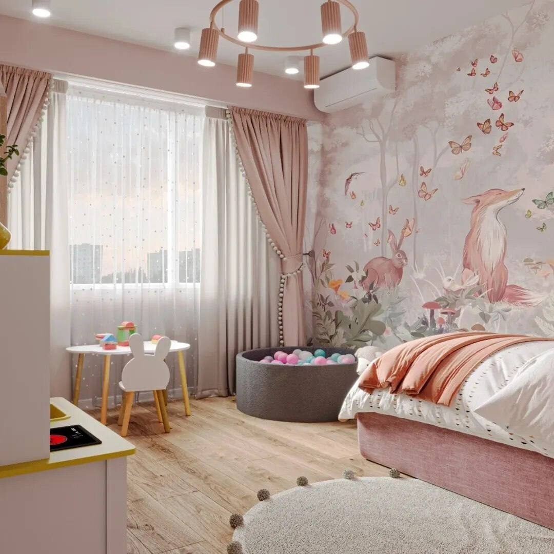 Какая красивая нежная детская для девочки🌸