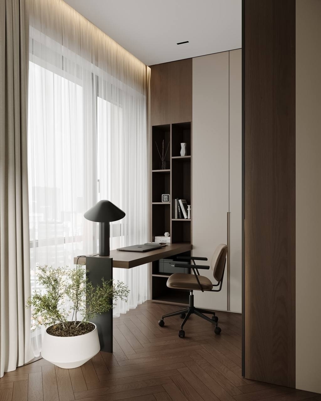 Спальня с зоной кабинета 23,84 м².