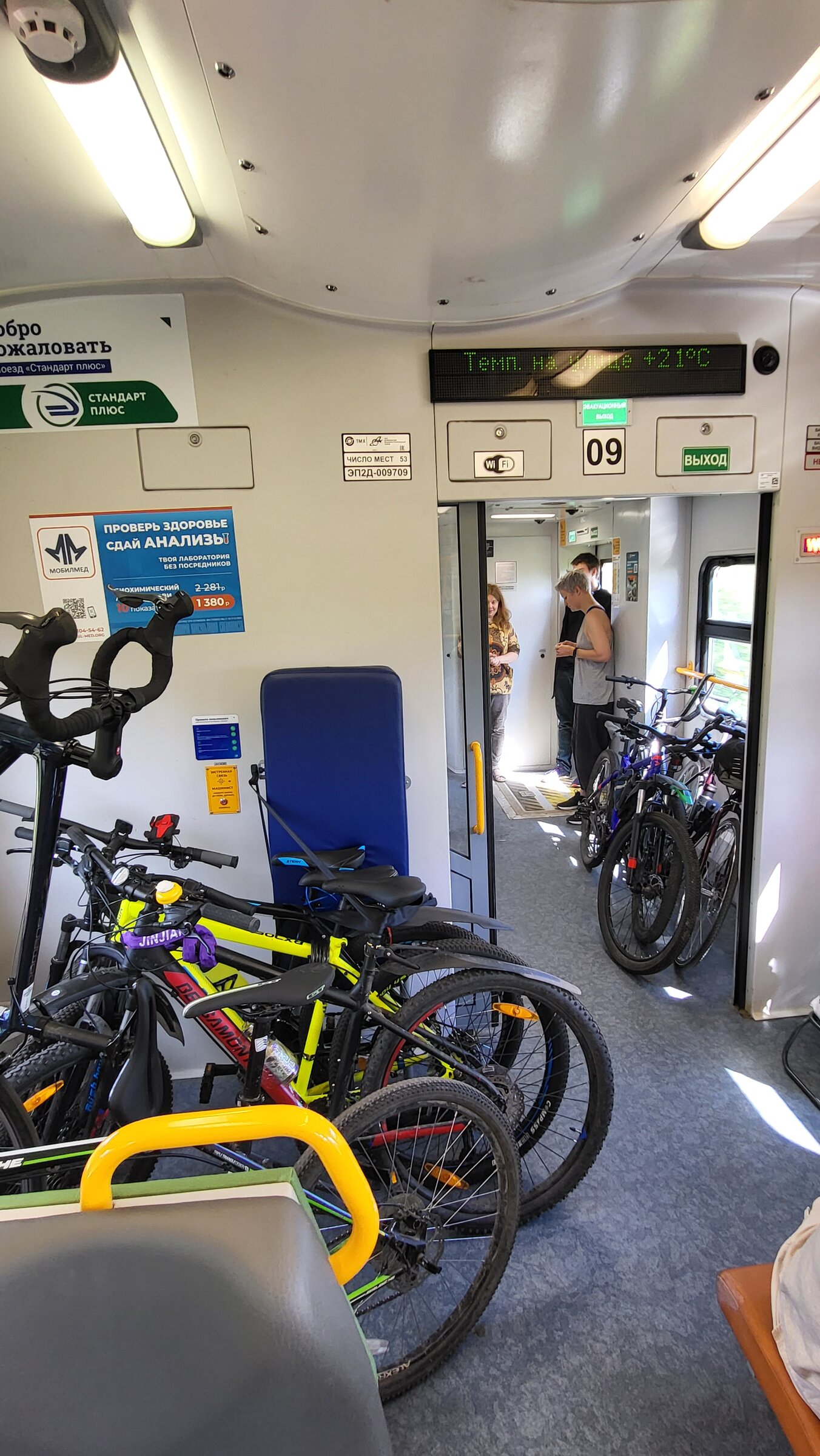 Типичная ситуация для велосезона в электричке