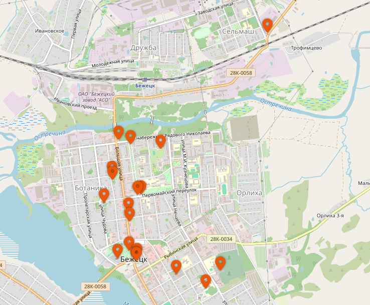 Карта основных достопримечательностей