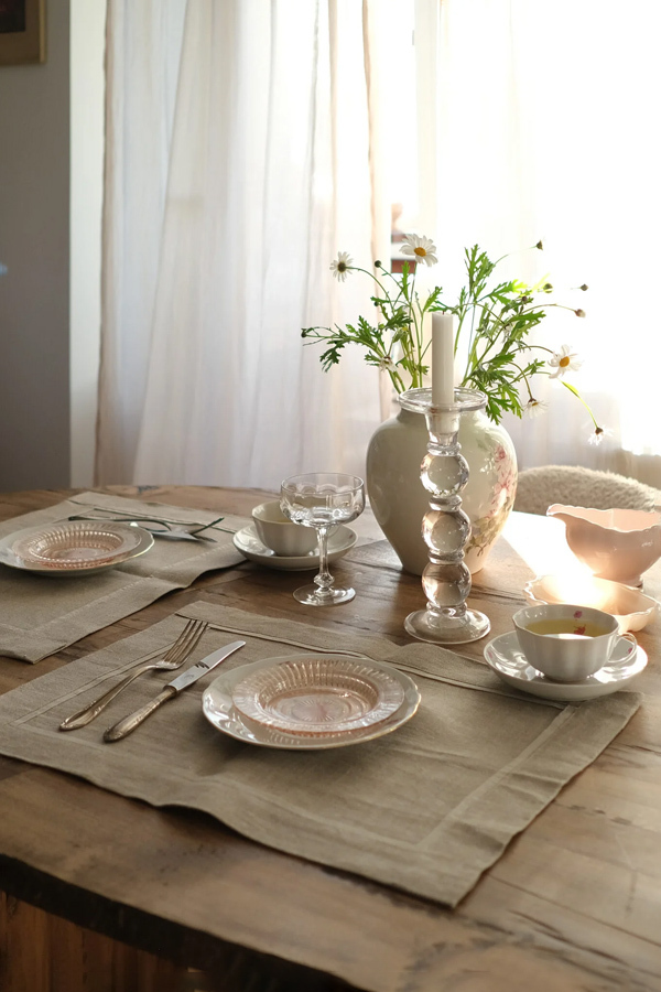 Набор салфеток сервировочных Linen Sky, 50x37 см, 2 шт, серый с серой окантовкой, лен