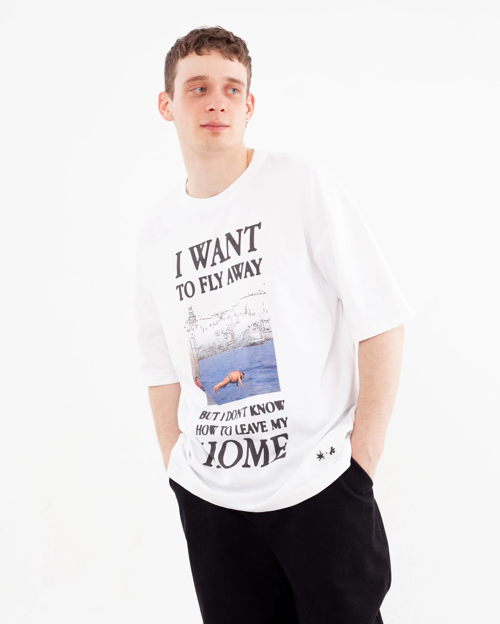 Футболка artem x kuzma белый / i want to fly away