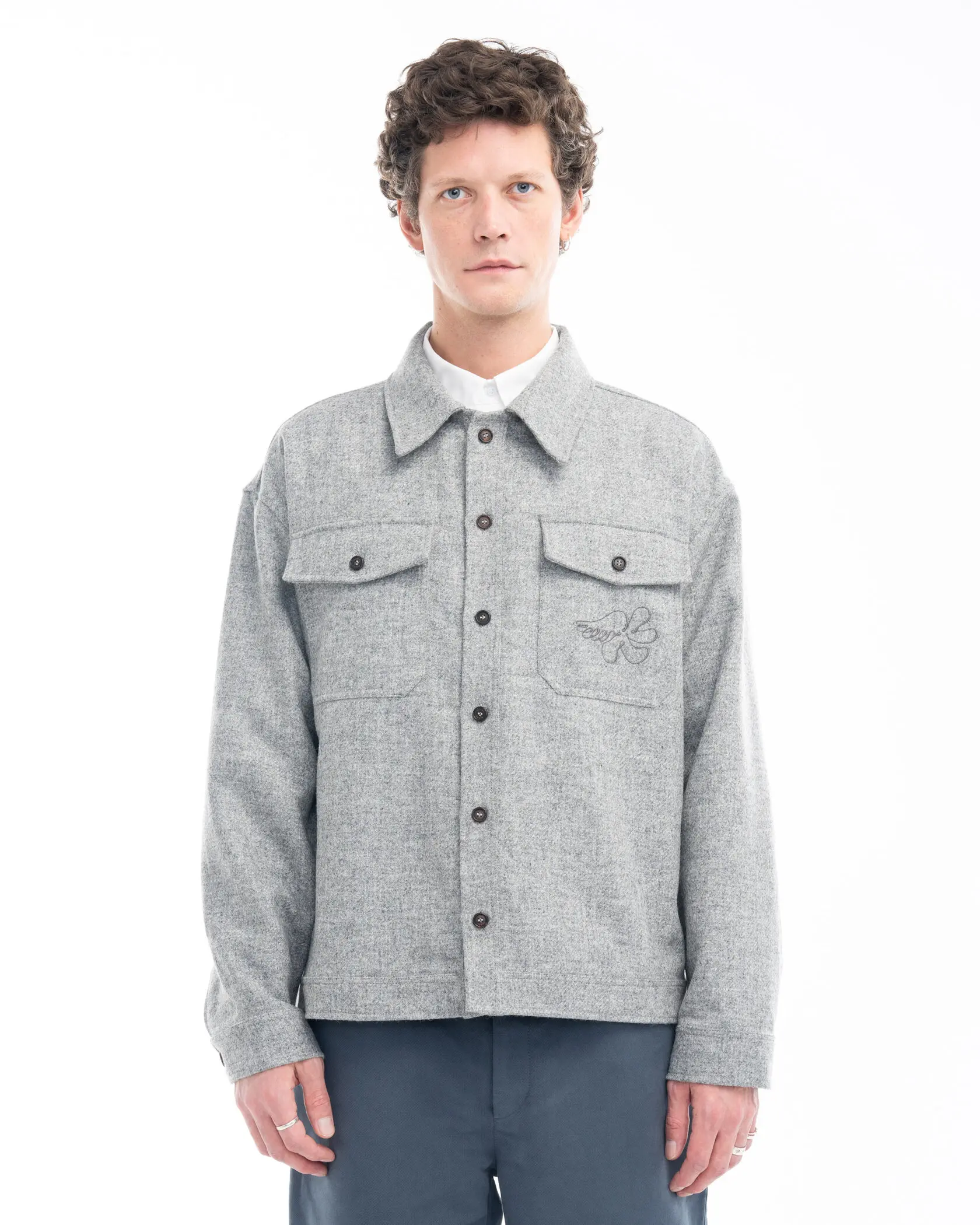 Рубашка kuzma Dayshirt 2.0 Work &amp; Romance серая текстурная шерсть