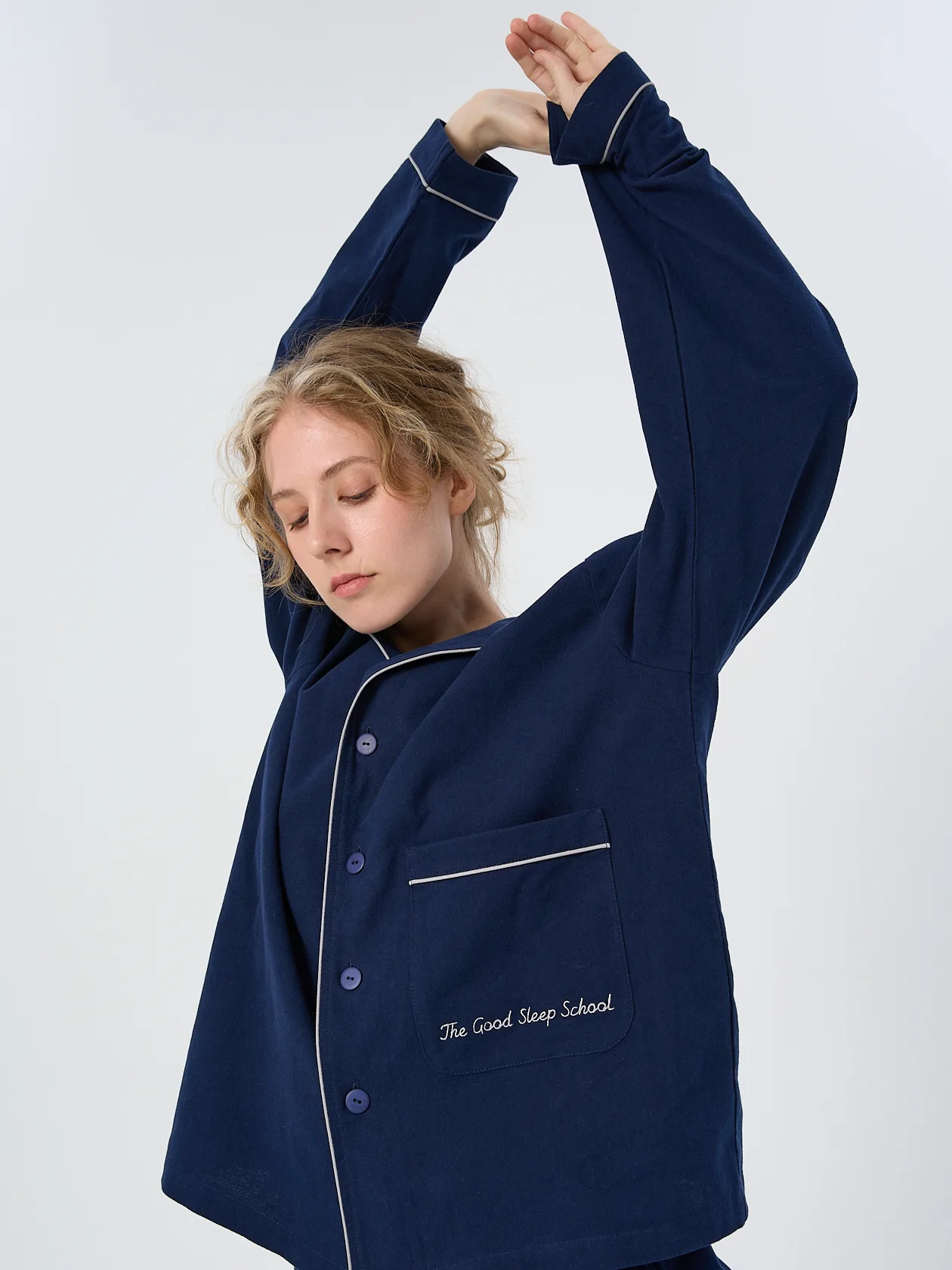 Пижама The Good Sleep School из фланели синяя