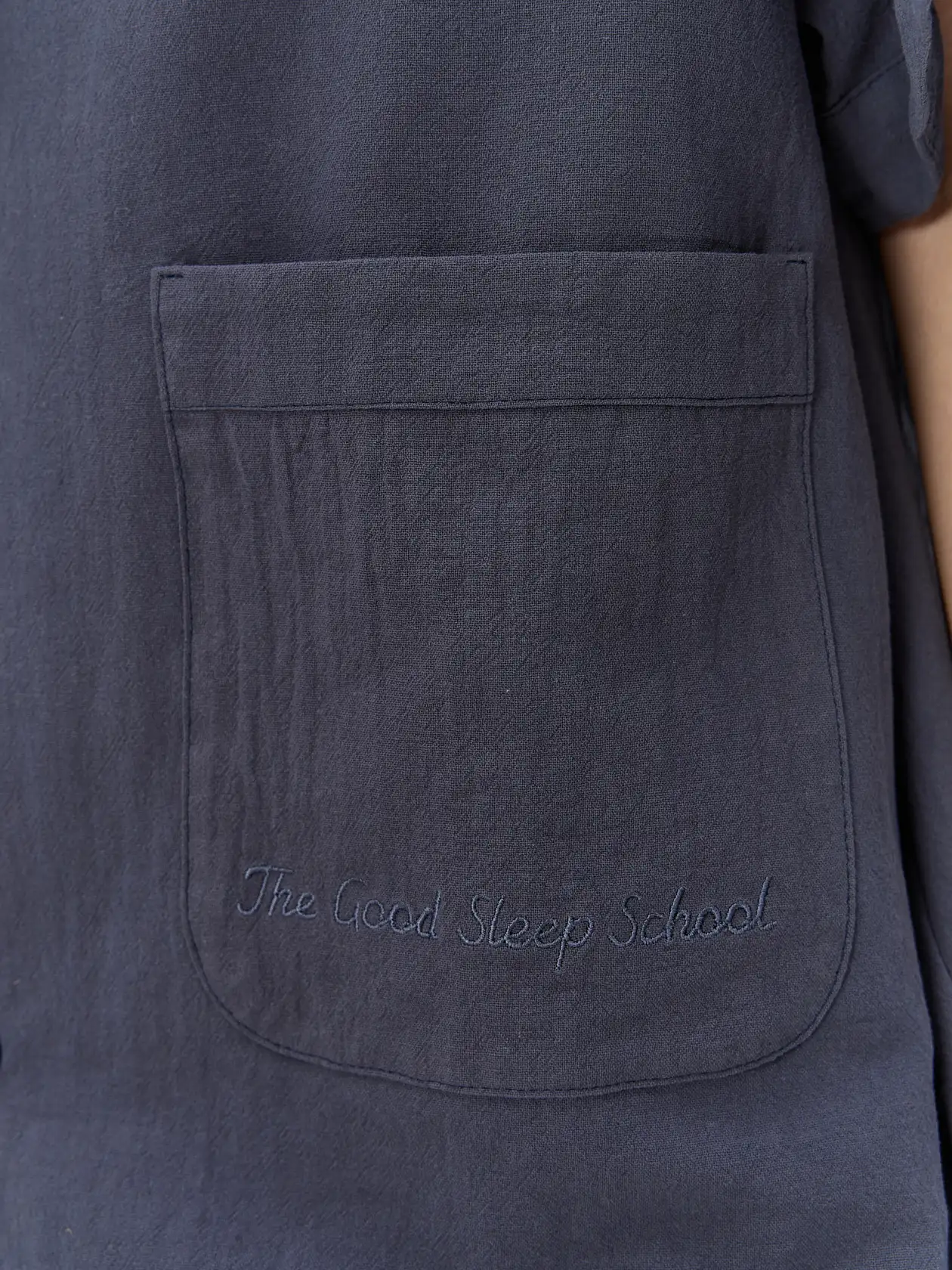 Пижама The Good Sleep School из хлопка стоунвош синяя