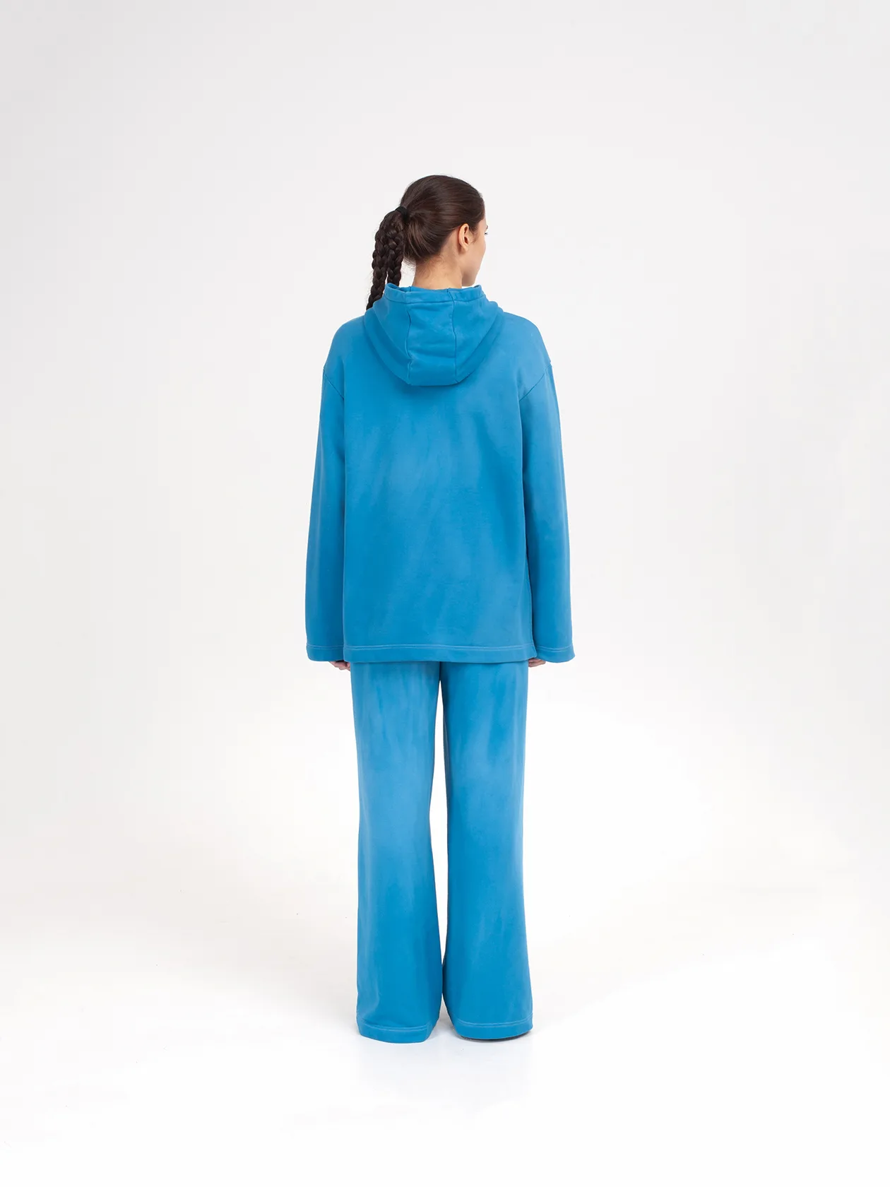 Худи c разрезами Meteopathia garment-dyed голубое небо