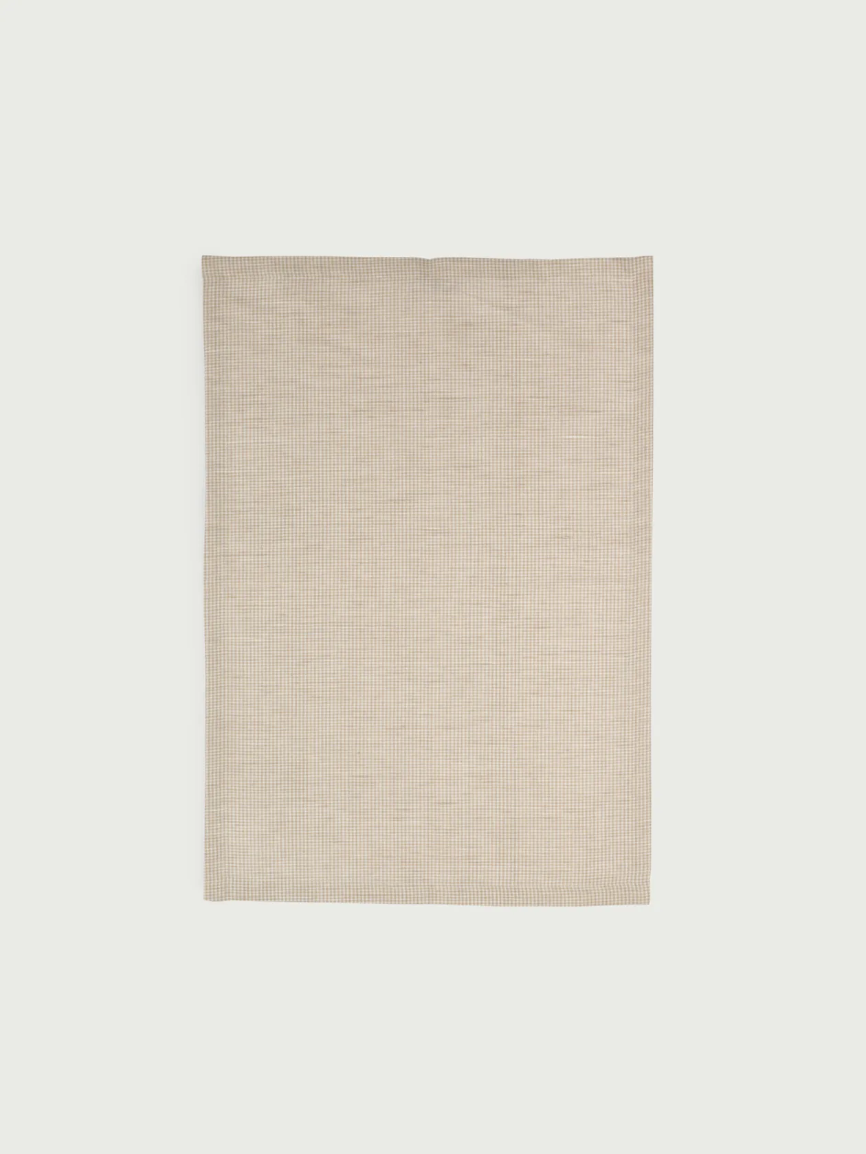 Полотенце кухонное изо льна в клетку бежевое (45x65)