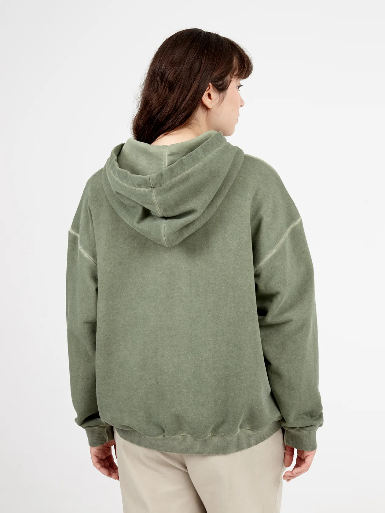 Зиппер с вышивкой морковь эксперимент garment-dyed хаки