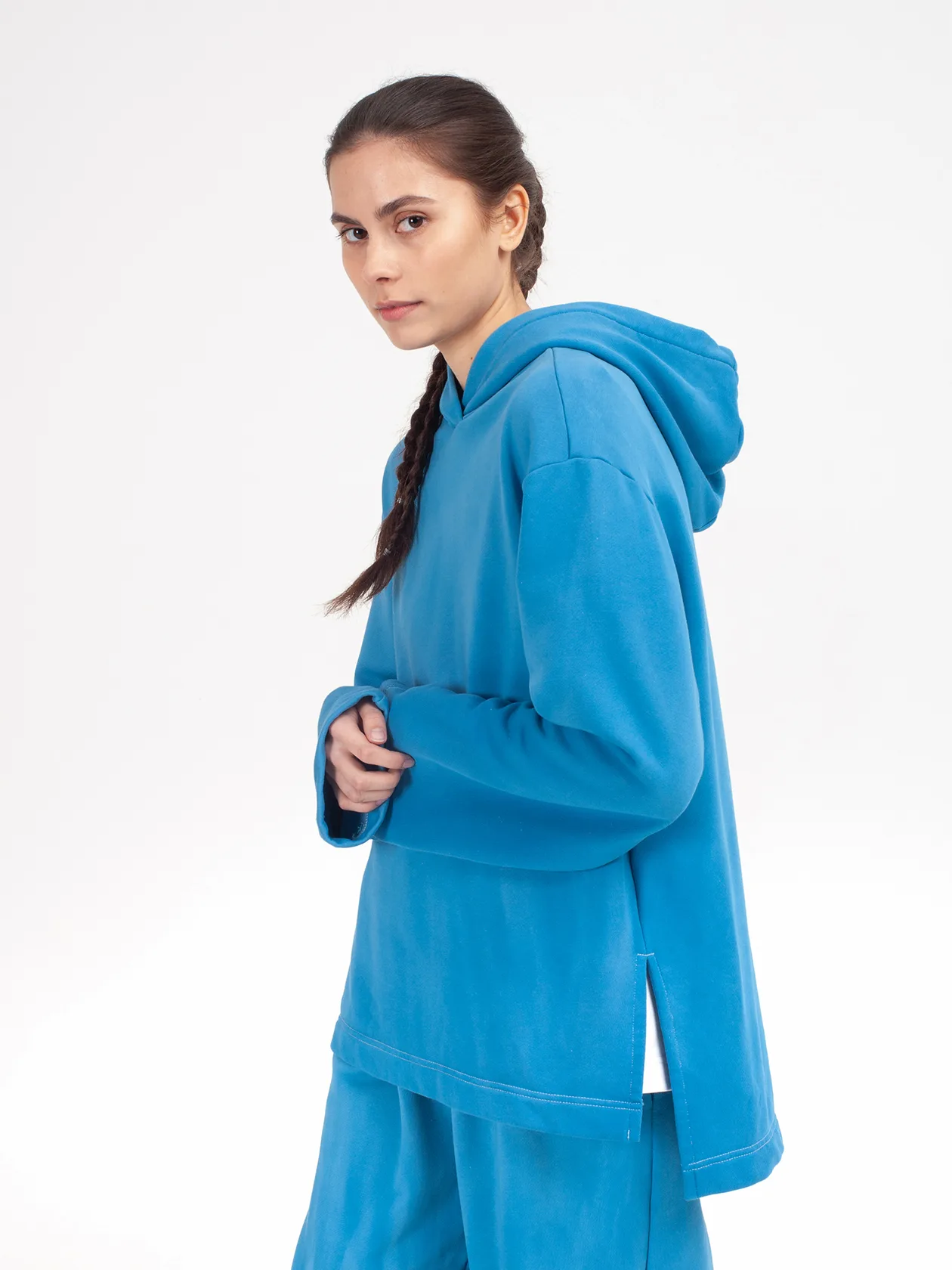 Худи c разрезами Meteopathia garment-dyed голубое небо