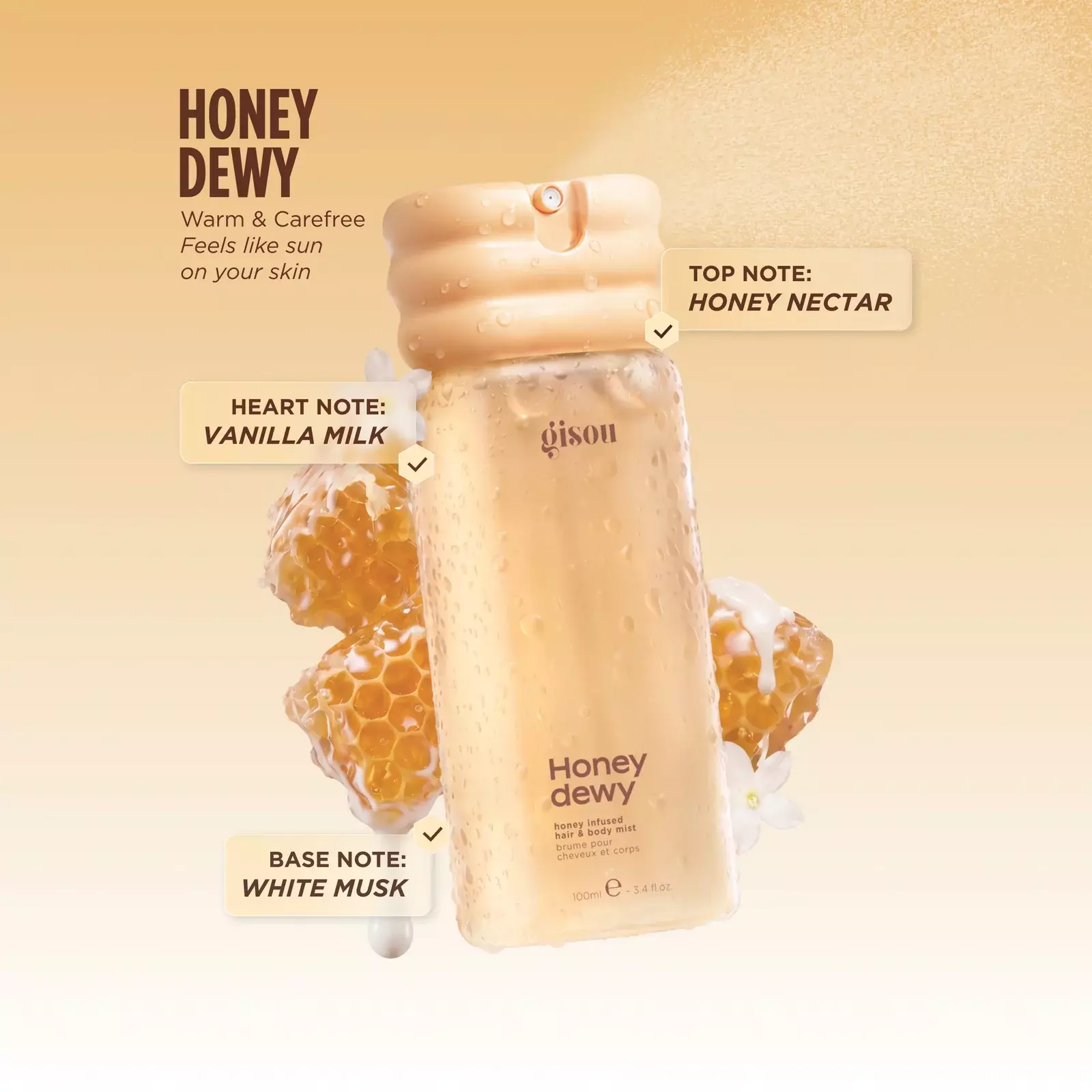 GISOU HONEY INFUSED HAIR &amp; BODY MIST HONEY DEWY