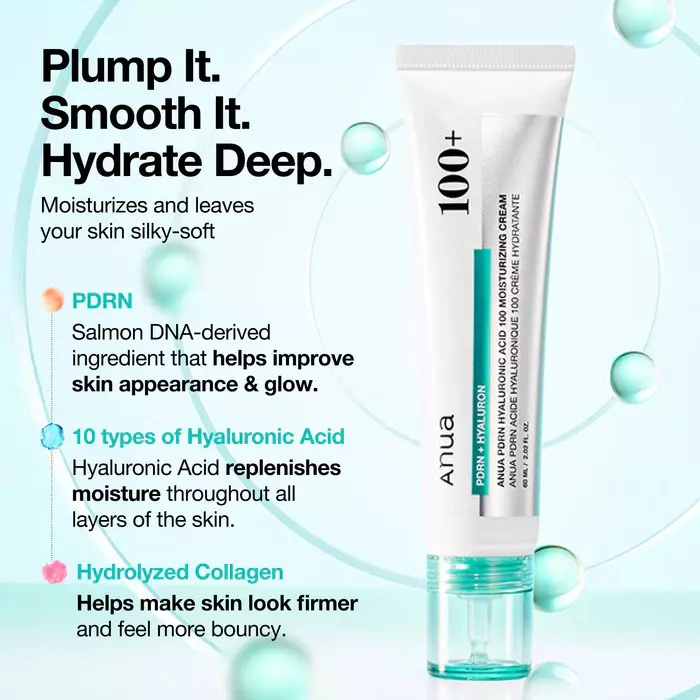 ANUA PDRN HYALURONIC ACID 100 MOISTURIZING CREAM 60 ML