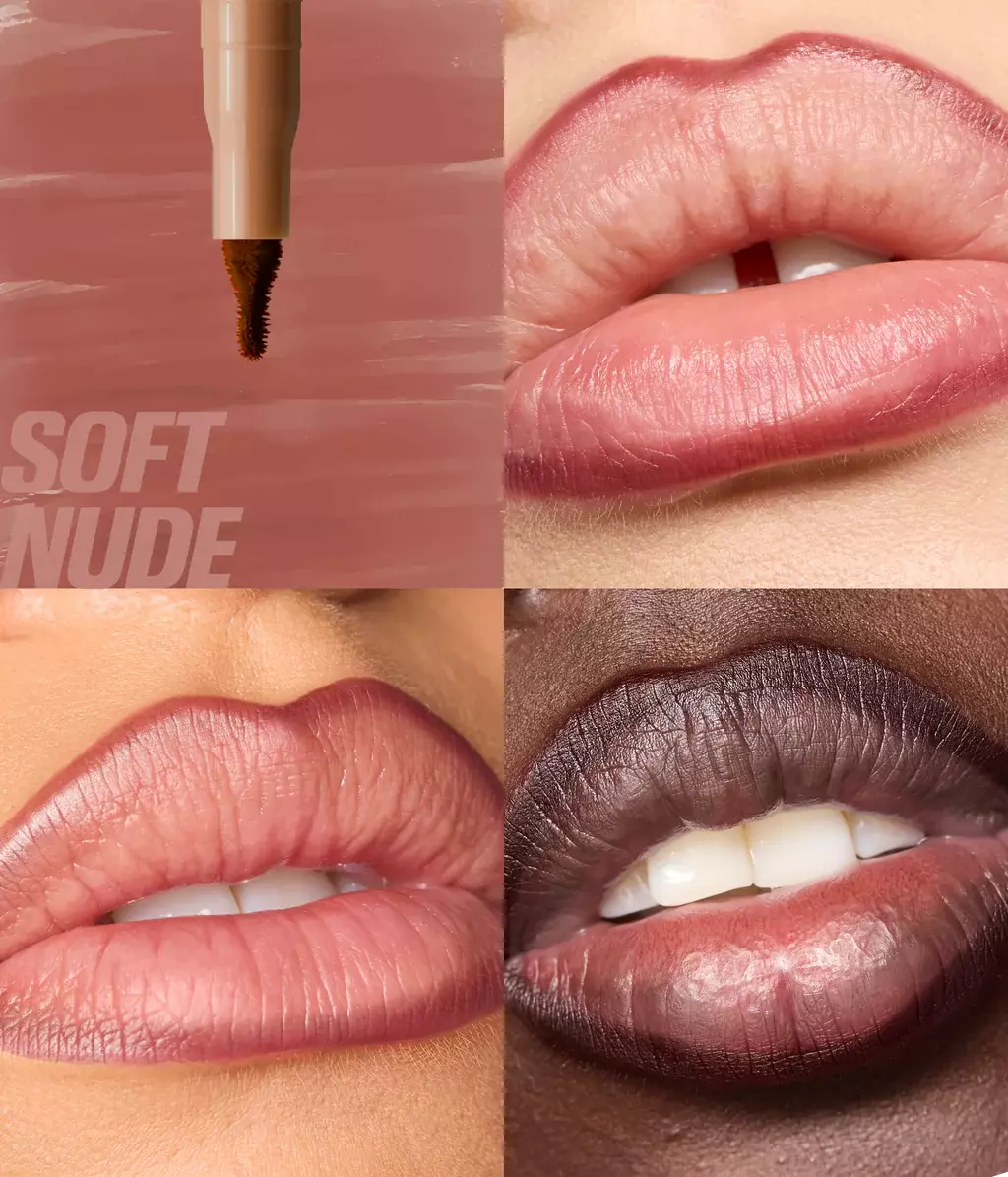HUDA BEAUTY MAKEOUT SESH LIP DUO PEACHY NUDES