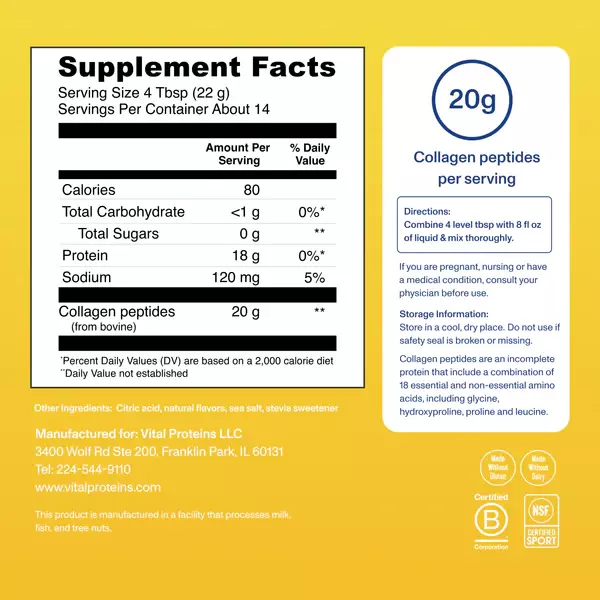 VITAL PROTEINS COLLAGEN PEPTIDES LEMON