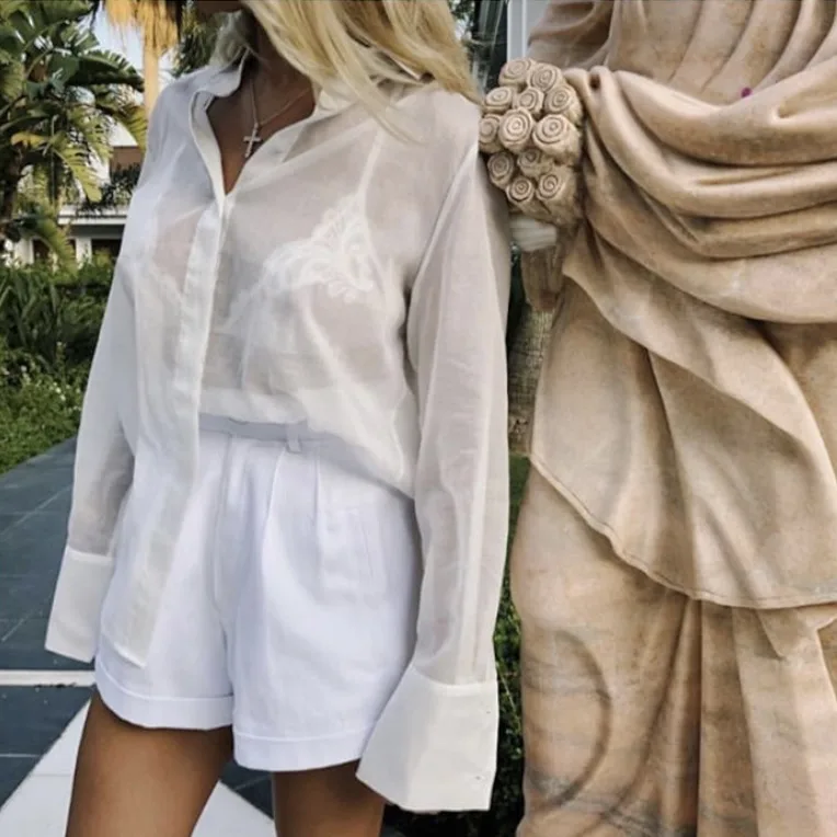 РУБАШКА "PERFECT SHIRT" ИЗ ПОЛУПРОЗРАЧНОГО ХЛОПКА