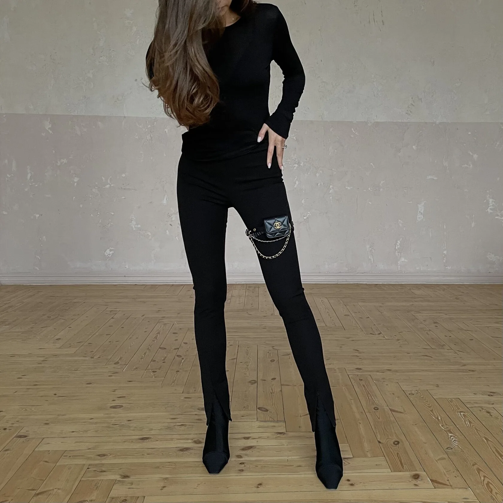 БРЮКИ "ZIP" С РАЗРЕЗАМИ СПЕРЕДИ