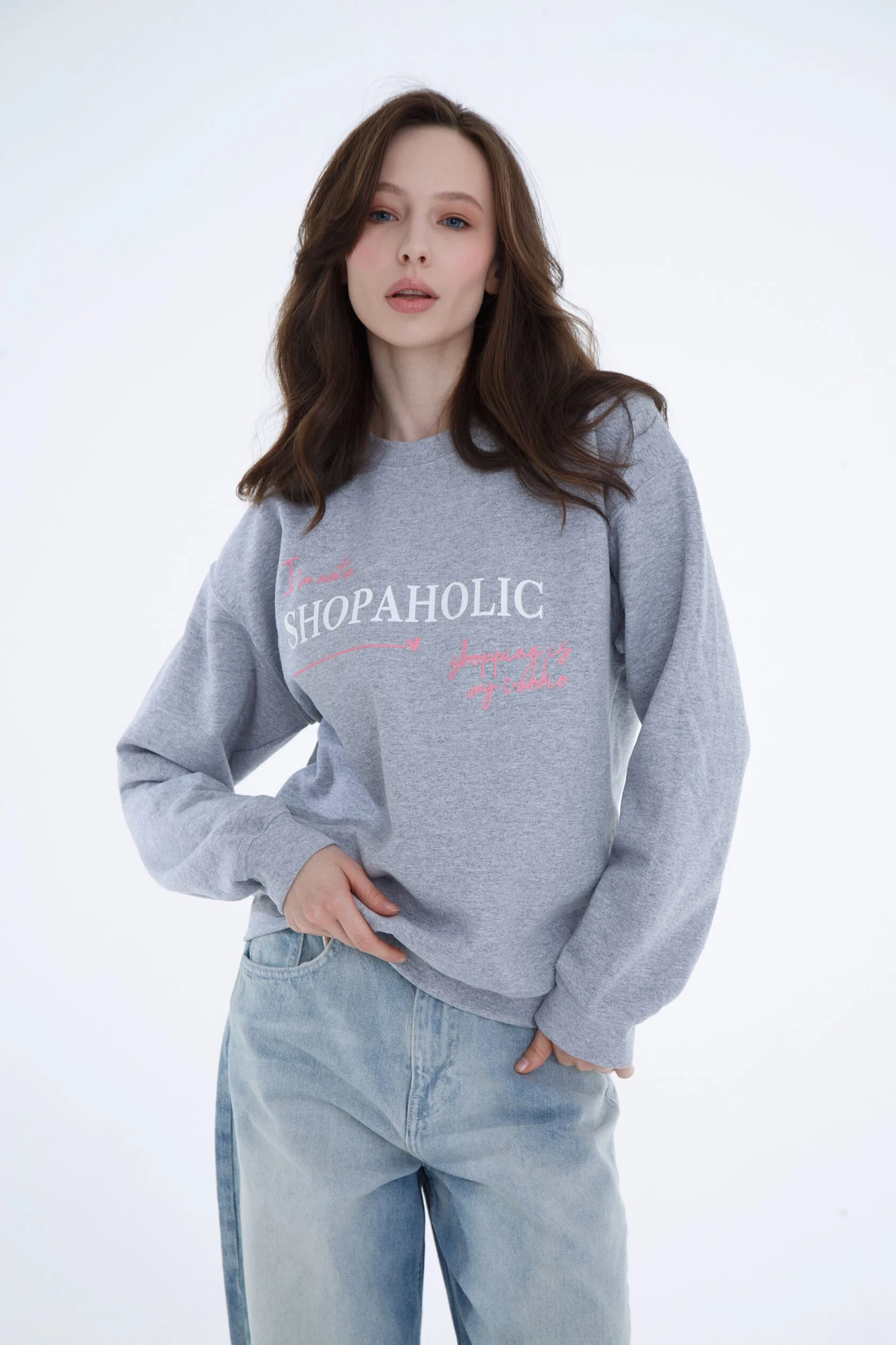 Свитшот серый Shopaholic