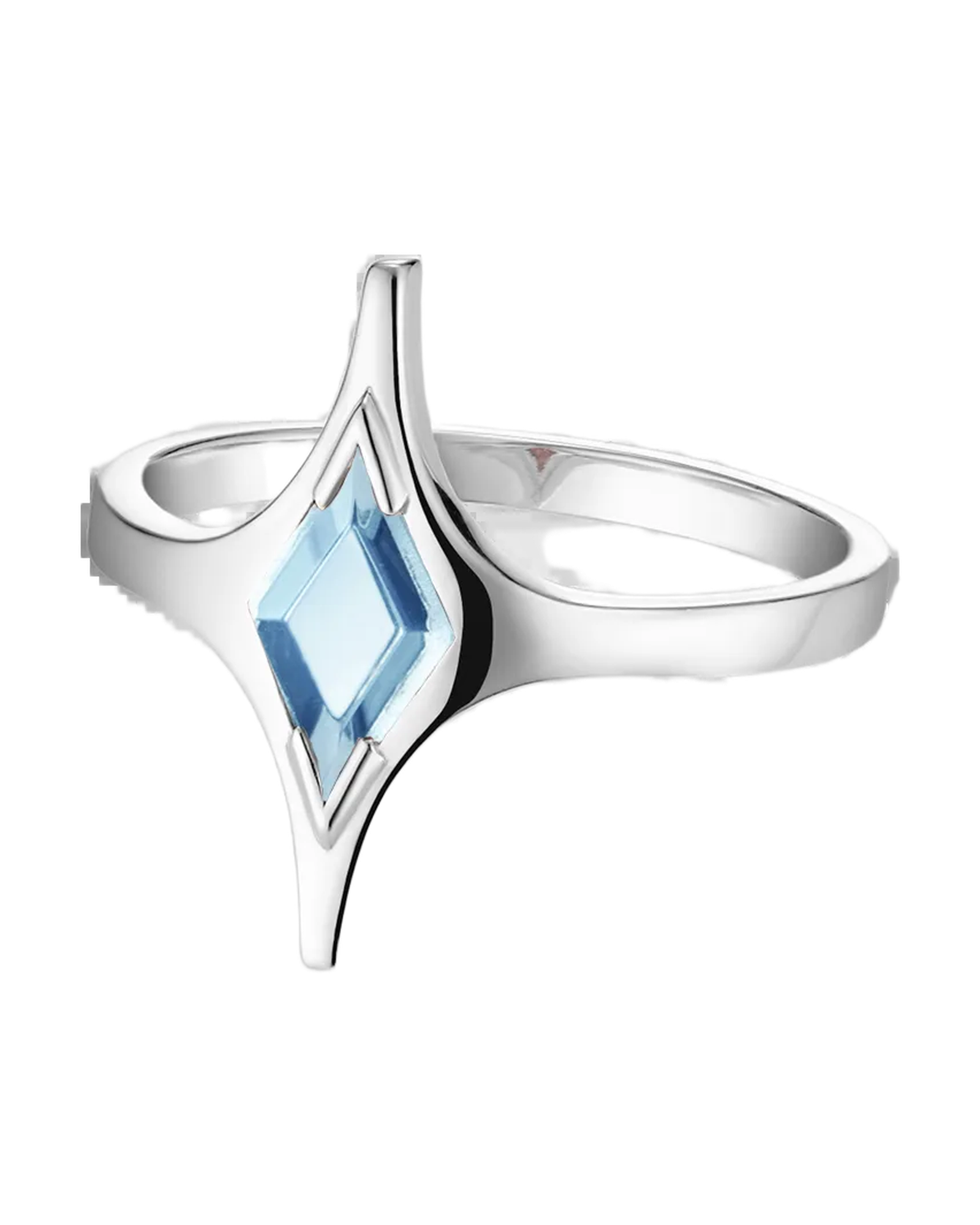 кольцо MAR с голубым топазом (родирование)