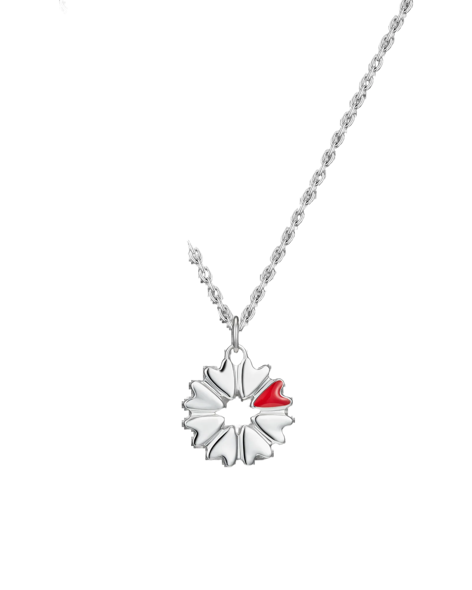 подвеска FLOVER c красной эмалью на цепочке 45-50 см