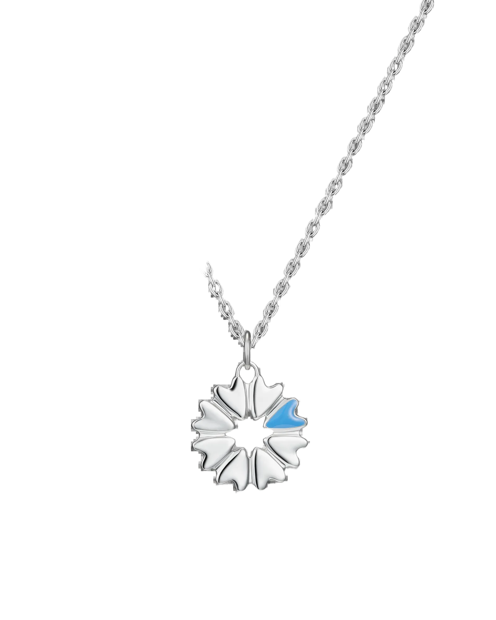 подвеска FLOVER c голубой эмалью на цепочке 45-50 см
