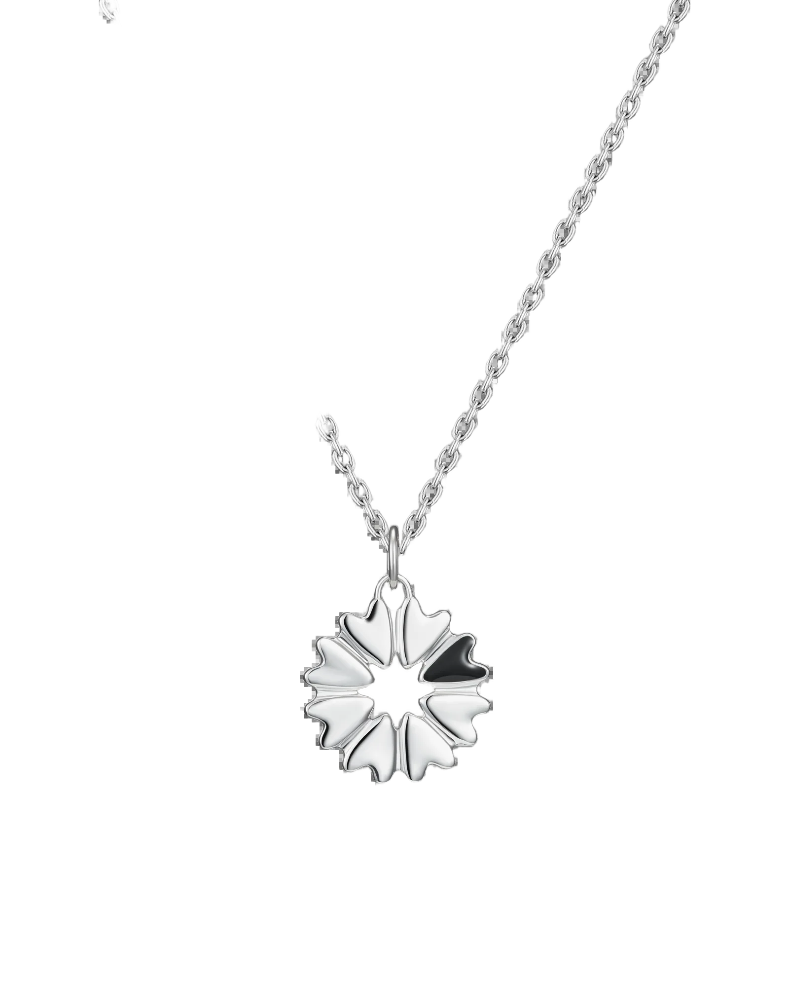 подвеска FLOVER c черной эмалью на цепочке 45-50 см