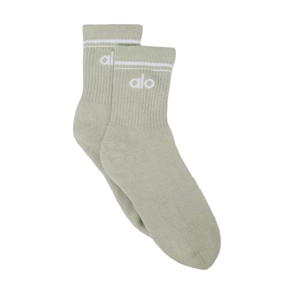ALO YOGA UNISEX HALF-CREW THROWBACK SOCK ОТТЕНОК LIMESTONE/WHITE