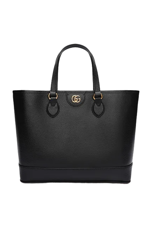 Сумка-шоппер из кожи Gucci на BABOCHKA.RU, арт. 765043DJ20G, цвет Черный, цена 428080