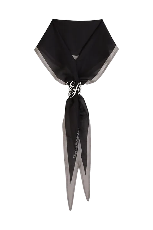 Шарф из смесового шёлка Emporio Armani на BABOCHKA.RU, арт. EW005137 AF27283, цвет Черный, цена 27200