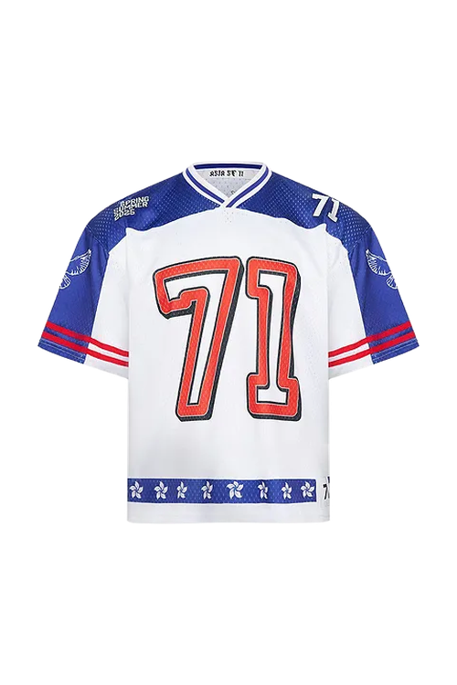 Футболка Jersey 71 Cropped Blue Asia St 71 на BABOCHKA.RU, арт. Ast71.tt-jersey71-blue-crop, цвет Голубой, цена 9900