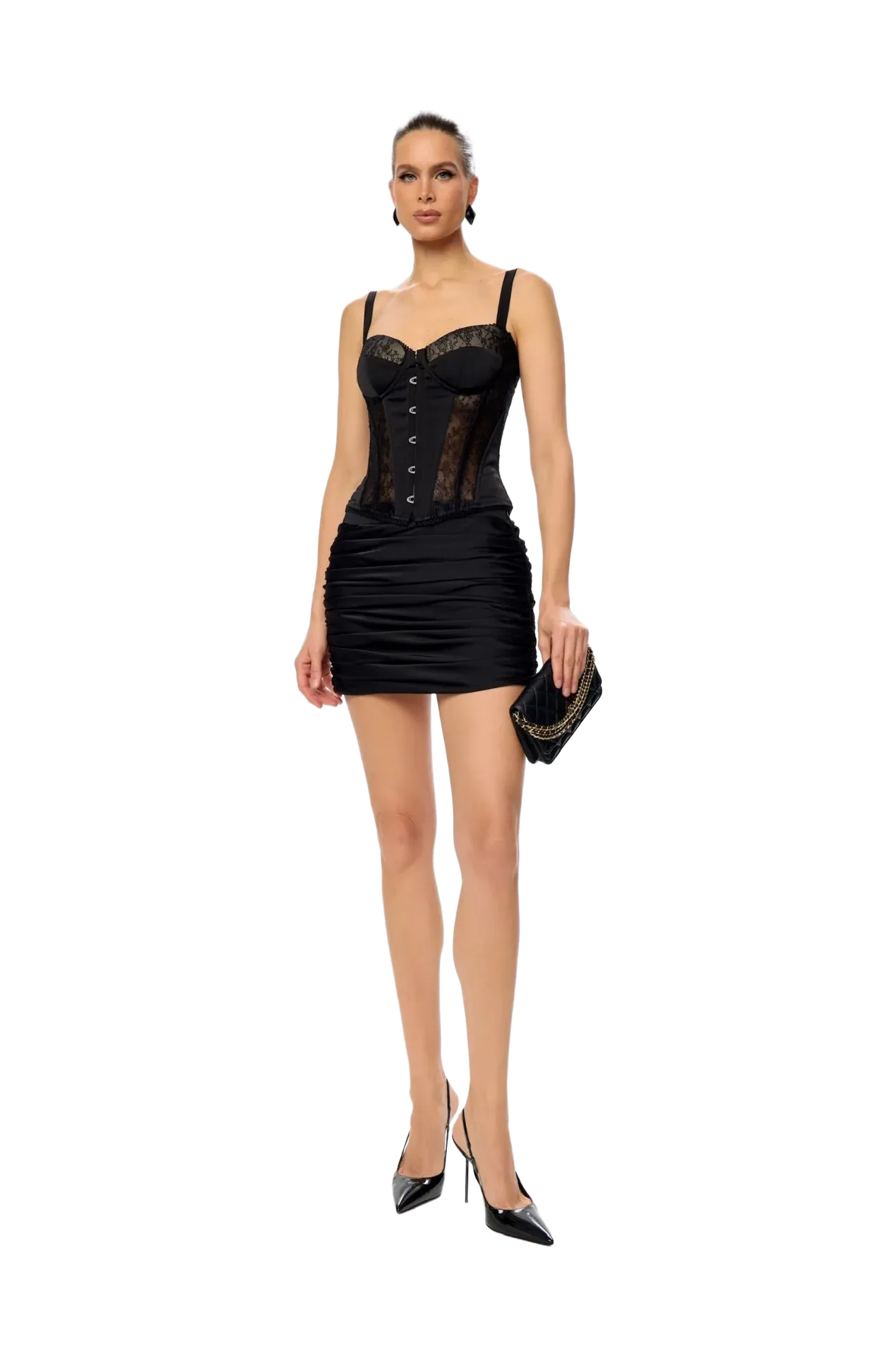 Корсет "Rose" из кружева в черном цвете