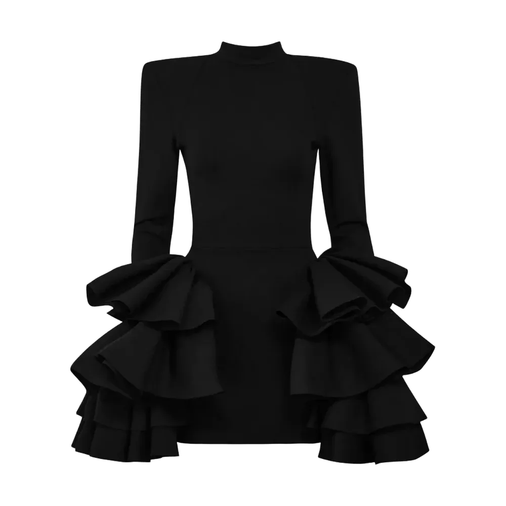 Платье Black Flower черное