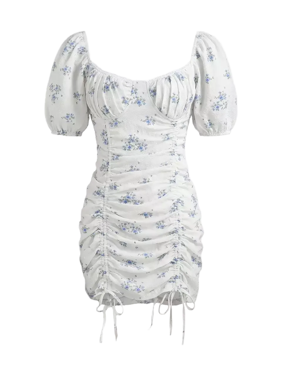 Платье мини с завязками (белое)