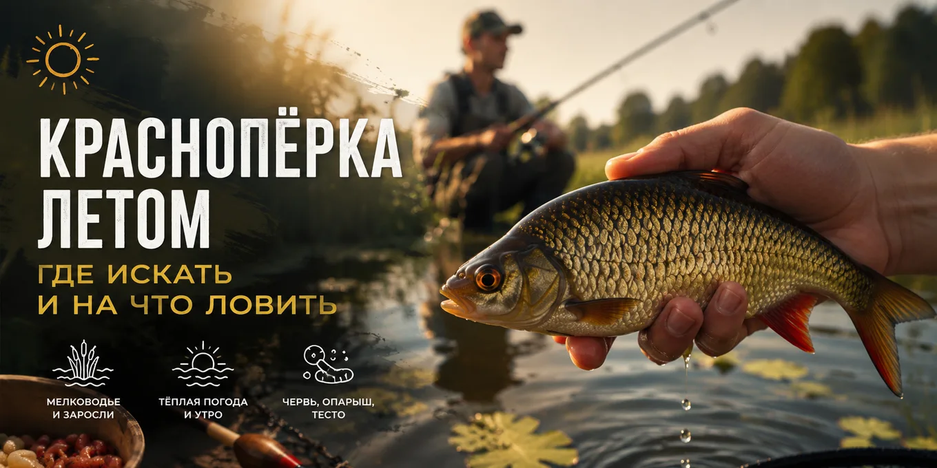 Краснопёрка летом: где искать и на что ловить