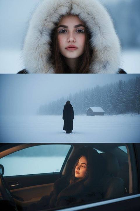 Зимний коллаж в шубе