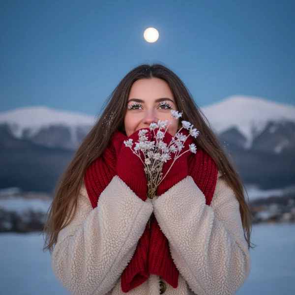 В кокошнике и шубе