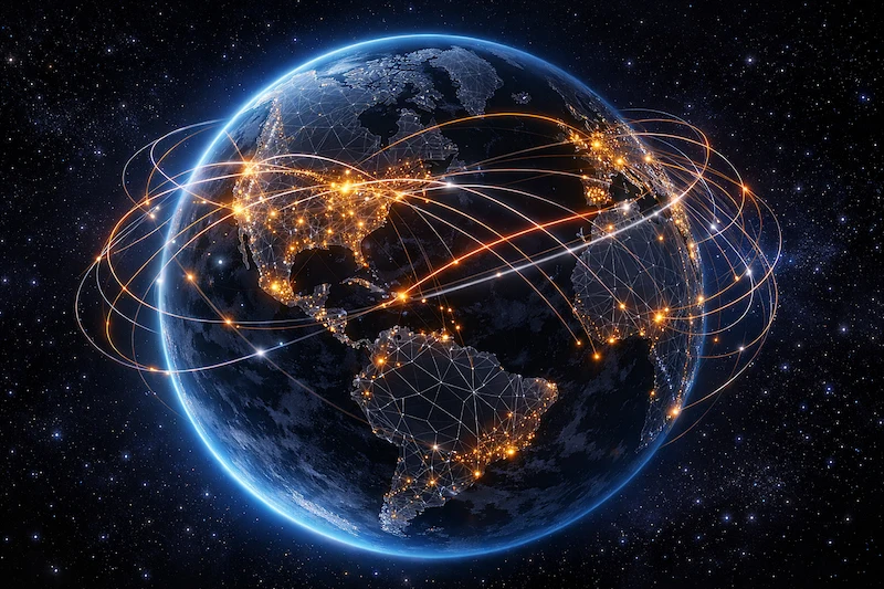 3D-режим отображения маршрутных сетей авиакомпаний на основе Three.js