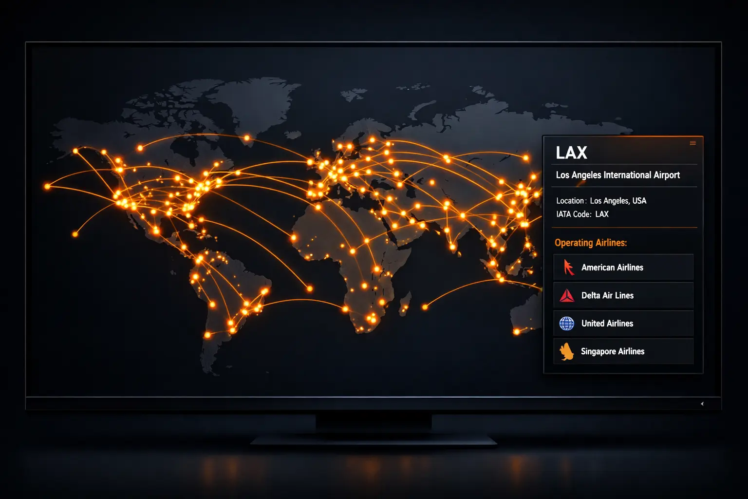 2D-режим на Three.js и всплывающий список авиакомпаний