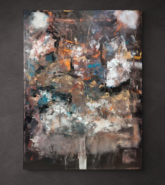 Картина абстракция на холсте120×90 см - превью 1