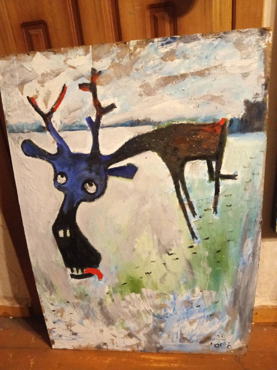 Картина маслом Лось