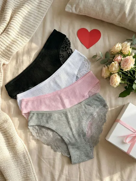 Комплект трусов слипы INTIMNO Хлопковый набор, 4 шт