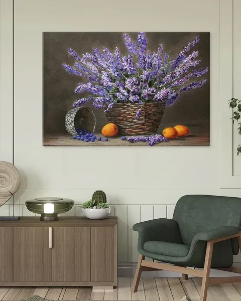 Картина для интерьера Натюрморт в стиле Прованс Лаванда 50х70 см - превью 1