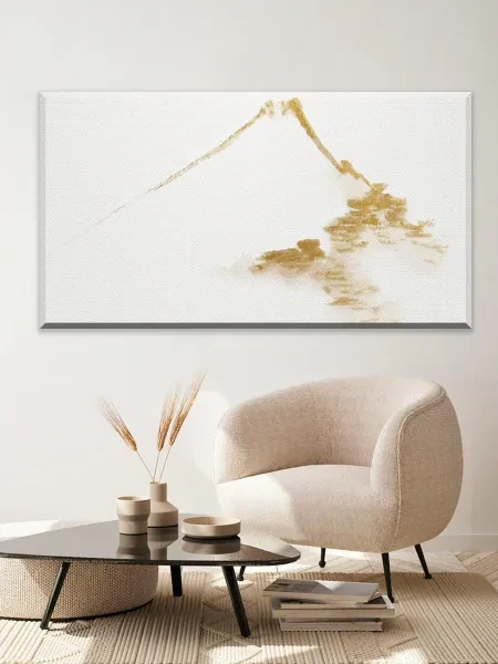 Большая картина на стену для интерьера - Кацусика Хокусай горы минимализм Джапанди 60х110 см - превью 1