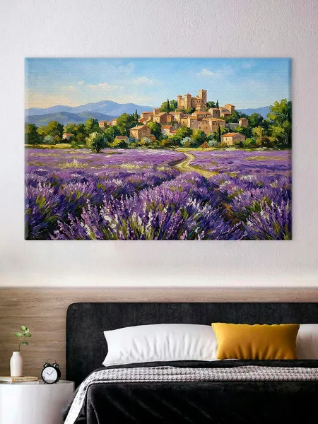 Картина на холсте для интерьера - Прованс эстетика живопись пейзаж 50х70 см