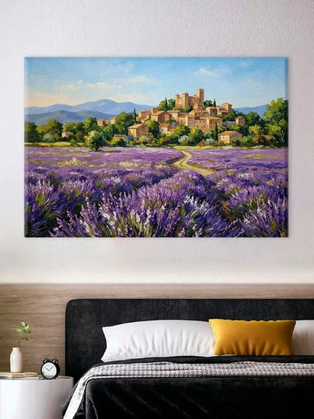 Картина на холсте для интерьера - Прованс эстетика живопись пейзаж 50х70 см - превью 12