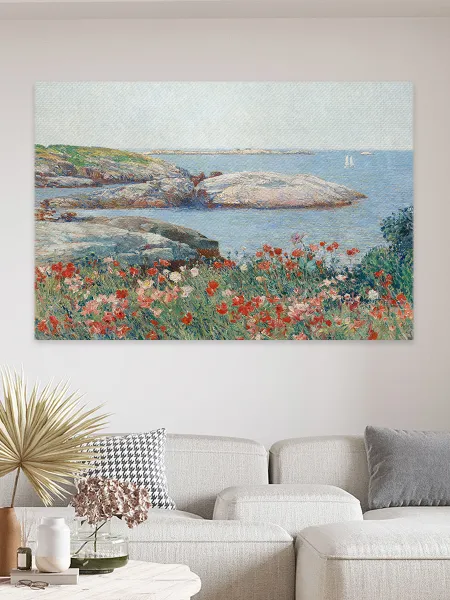 Большая картина на стену для интерьера - Чайлд Хассам - Маки острова Шолс 70х100 см